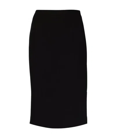 Emporio Armani High-waisted Bodycon Midi Skirt In Black