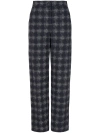 Emporio Armani Tweed Straight-leg Trousers In Blue