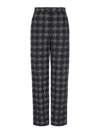 Emporio Armani Tweed Straight-leg Trousers In Blue
