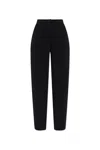 Emporio Armani High-waisted Pants With Embossed Logo Detail In Black
