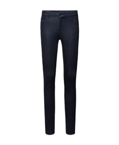 Emporio Armani High-waisted Slim-cut Trousers In Black