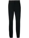 Emporio Armani High-waisted Slim-cut Trousers In Black