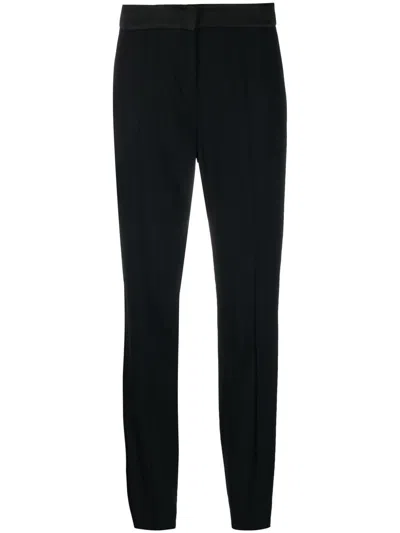 Emporio Armani High-waisted Slim-cut Trousers In Black