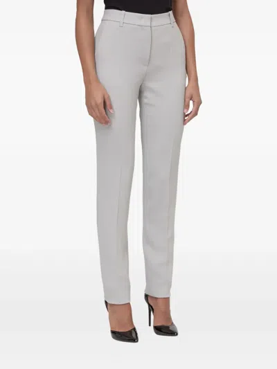 Emporio Armani High-waisted Slim Pants In Gray
