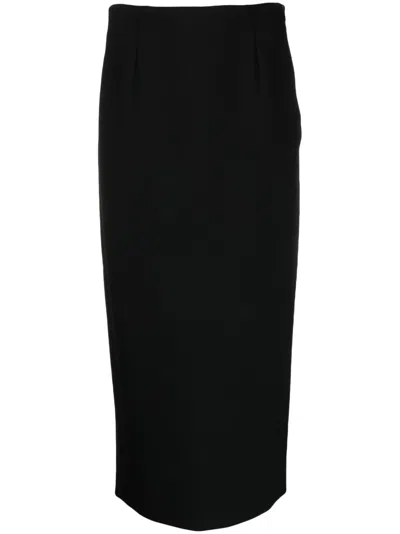 Emporio Armani High-waisted Straight Skirt In Black