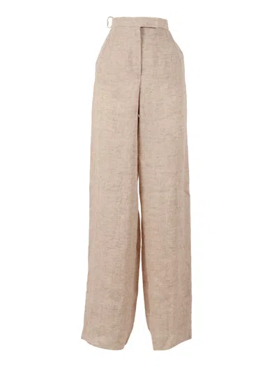 Emporio Armani High Waisted Straight-leg Pants In Metallic
