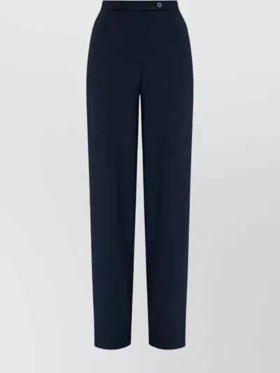 Emporio Armani High-waisted Trousers With Wide-leg Design In Blue