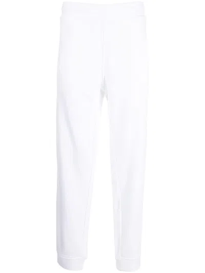 Emporio Armani High-waisted Wide-leg Trackpants In 白色
