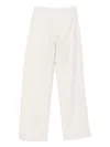 Emporio Armani Textured Straight Trousers In Neutral