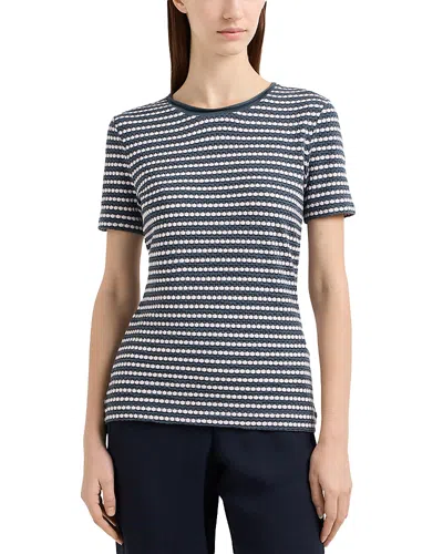 Emporio Armani Jacquard Jersey Jumper In Grey