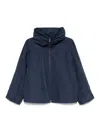 Emporio Armani Drawstring Hem Hooded Blouson Jacket In Blue
