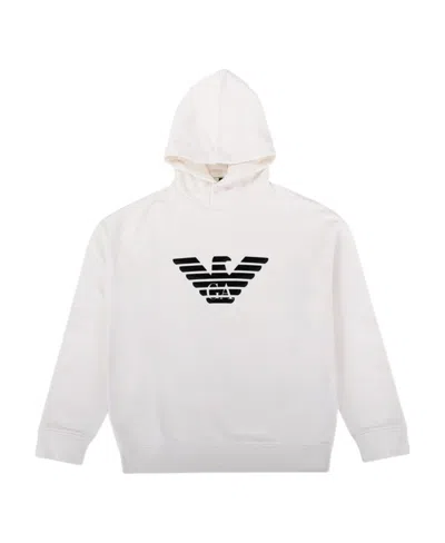 Emporio Armani Hooded Design Sweater In White
