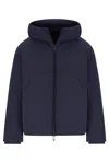 Emporio Armani Blue Navy Hooded Down Jacket In Blue