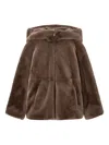 Emporio Armani Brown Faux-fur Reversible Blouson In Brown