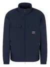 Emporio Armani Hooded Flap-pocketed Lightweight Jacket In Blue