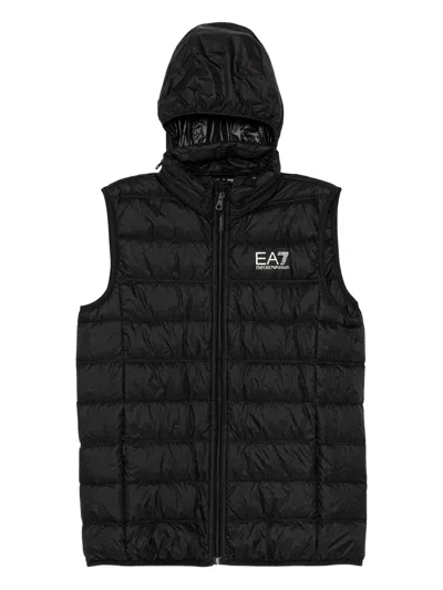 Emporio Armani Kids' Hooded Gilet In Black