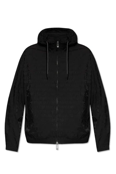Emporio Armani Hooded Jacket In Black