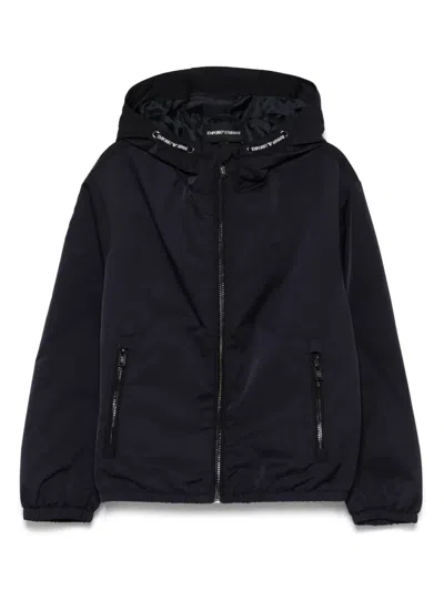 Emporio Armani Kids' Hooded Jacket In Blue