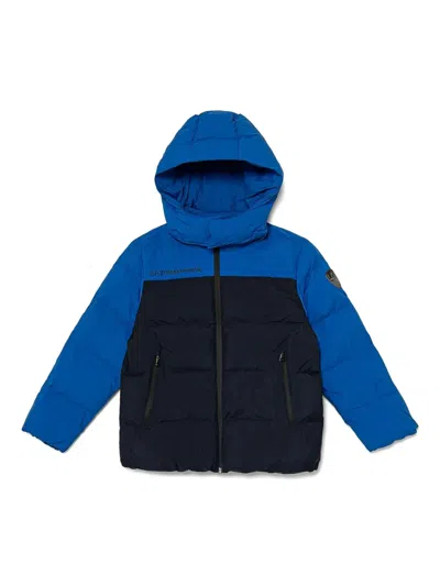 Emporio Armani Kids' Hooded Jacket In Blue
