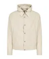 Emporio Armani Nylon Jacket With Adjustable Hem And Detachable Hood In Nude