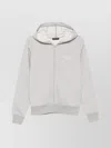 Emporio Armani Hooded Knitwear With Ribbed Cuffs And Hem In Gray