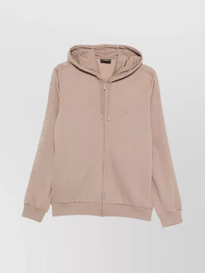 EMPORIO ARMANI HOODED LOGO SLEEVE SWEATER