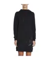 Emporio Armani Hooded Long-sleeved Dress In Black