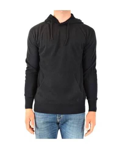 Emporio Armani Hooded Long-sleeved Sweater In Blue