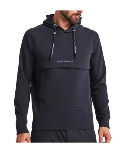 Emporio Armani Hooded Long-sleeved Sweater In Black