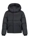 Emporio Armani Hooded Padded Coat In Black