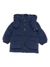 Emporio Armani Hooded Padded Coat In Blue