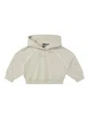 Emporio Armani Hooded Panelled Cropped Top In Neutral