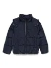 Emporio Armani Hooded Puffer Jacket In Blue