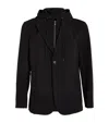 Emporio Armani Hooded Single-breasted Blazer In Black