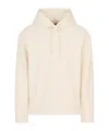 Emporio Armani Asv Jersey-lyocell Blend Hooded Sweatshirt With All-over Lettering In White
