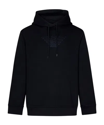 Emporio Armani Hooded Sweatshirt In Black
