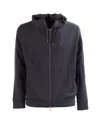 Emporio Armani Men's Logo Cotton Hoodie In Blue