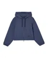 Emporio Armani Asv French Terrycloth Hooded Sweatshirt In Blue
