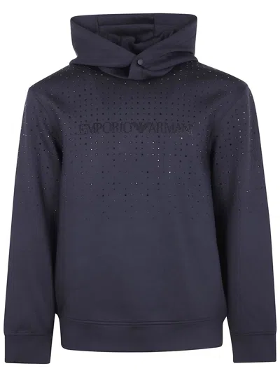Emporio Armani Hooded Sweatshirt Clothing In Blue