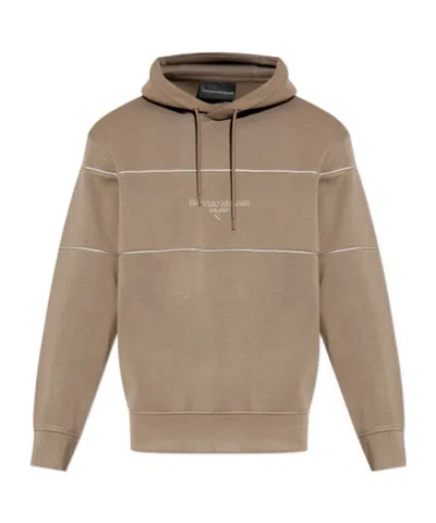 EMPORIO ARMANI LOGO-PRINT HOODIE