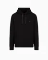 Emporio Armani Hooded Sweatshirt With Micro Logo Patch In Black
