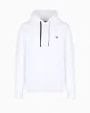 Emporio Armani Hooded Sweatshirt And  Logo Patch In White