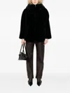 Emporio Armani Faux Fur And Nylon Reversible Jacket In Black
