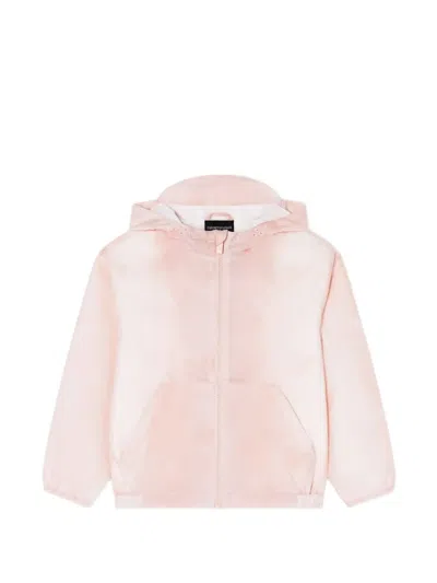 Emporio Armani Kids' Hooded Zip-up Jacket In Pink