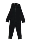 Emporio Armani Hooded Zip-up Tracksuit In Black