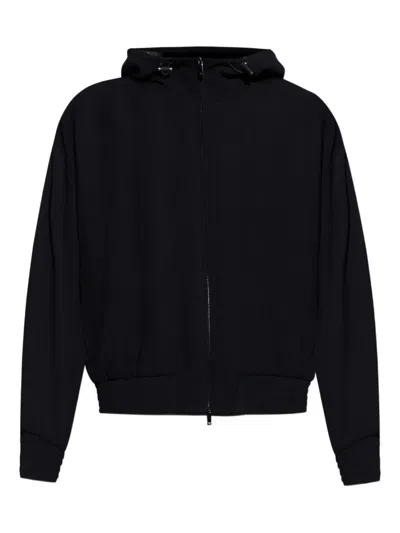 EMPORIO ARMANI HOODED ZIP WOOL JACKET