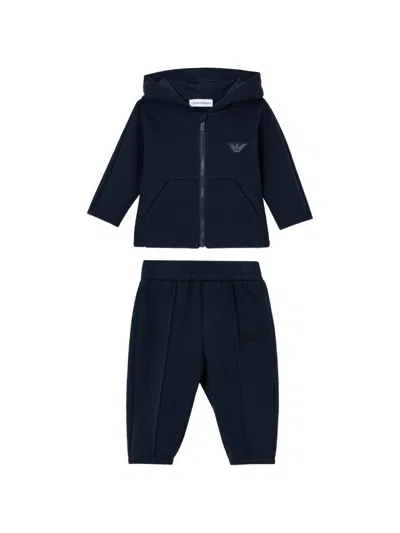 Emporio Armani Babies' Hooded Zip.fastening Tracksuit In Blue