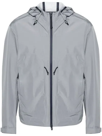 Emporio Armani Hooded Zipped Jacket In Grey