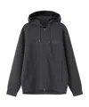 Emporio Armani Drawstring Hooded Sweater Ribbed Cuffs In Black