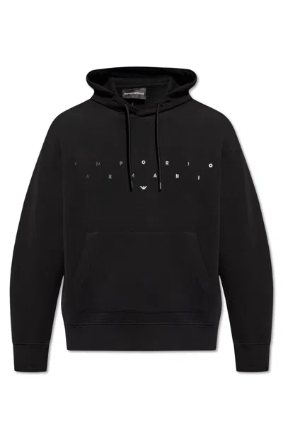Emporio Armani Hoodie With Logo In Black